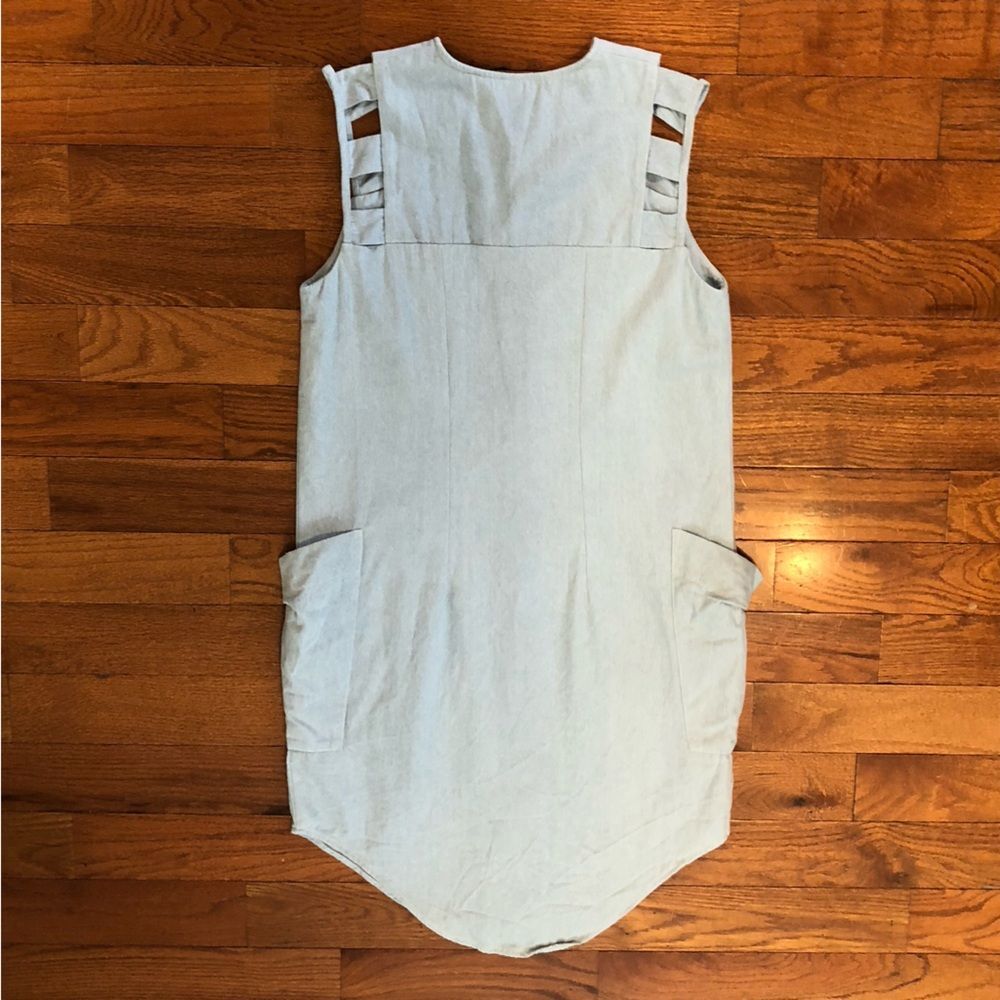 Eve Gravel Shotgun Wedding Denim Blue Shirt Dress Cotton Cutout Women's Small - Picture 3 of 8